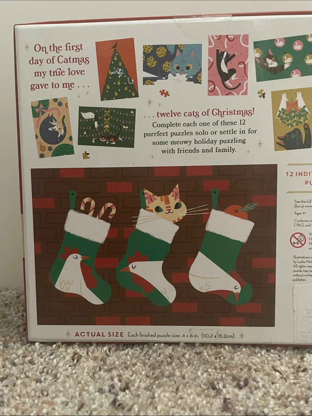12 Days of Catmas 576 Piece Jigsaw Puzzle Set Chronicle New